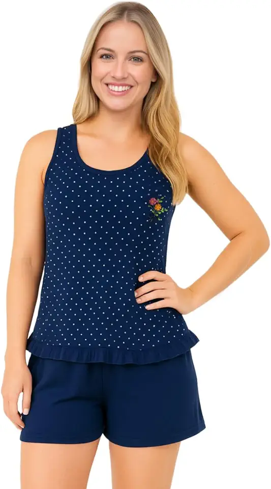 Short Doll Sem Manga Curto Calor Verão Roupa Dormir Feminina