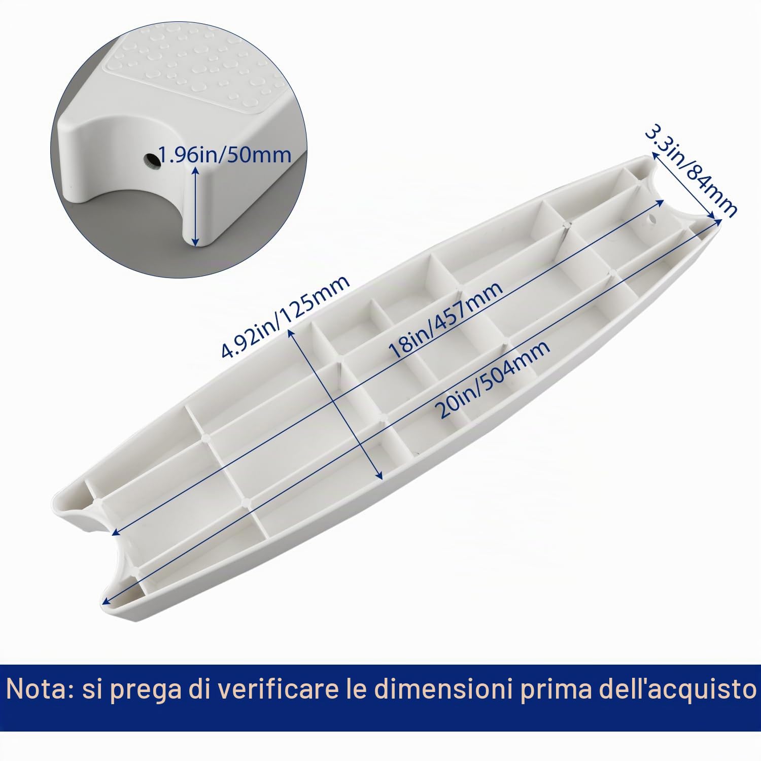 3pz Gradini per Scaletta per Piscina, per Impieghi Gravosi Plastica Scaletta per Piscina con Viti da 6pz per la Maggior Parte delle Scale Interrate e Fuori Terra (Bianco)