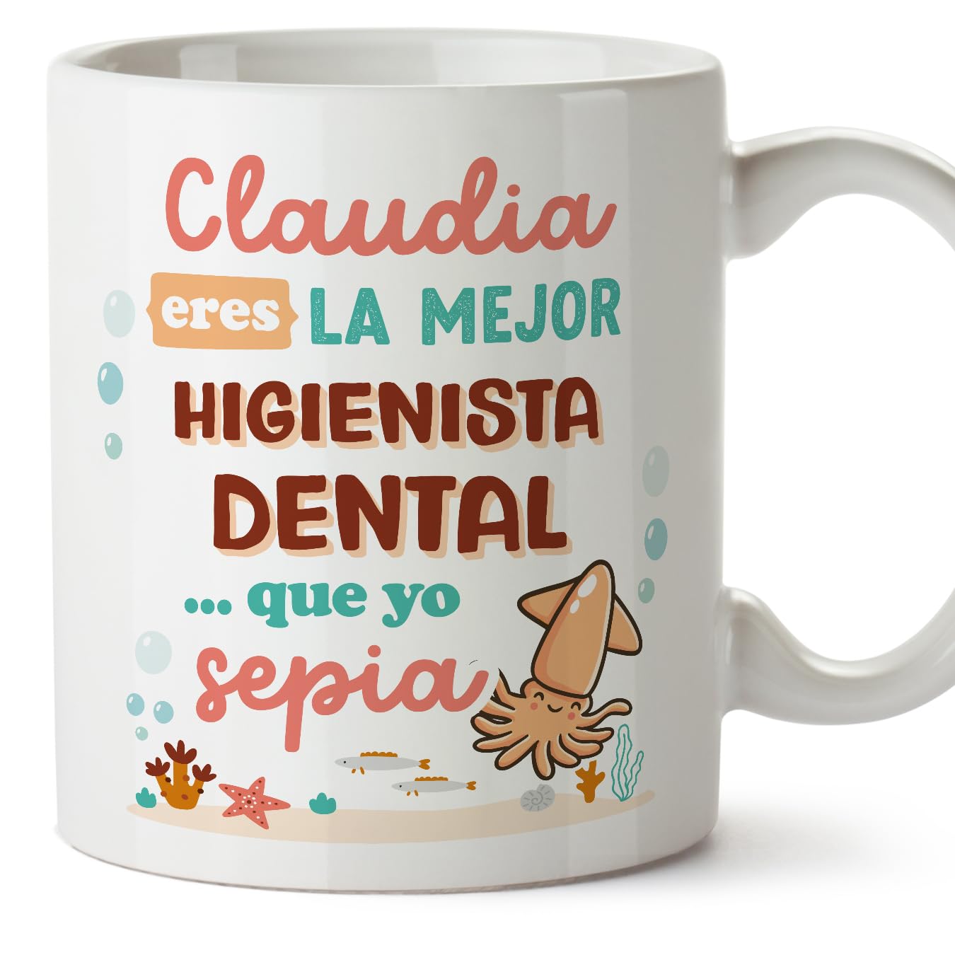 MUGFFINS Personalised Mug for Dental Hygienist Woman - in Spanish - Mejor que yo Sepia - Funny Custom Gift for Colleagues - Ceramic 11oz Mug
