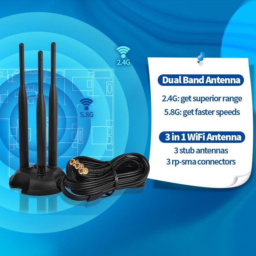 2.4G/5G Dual-Band Router Antenna For RT-AC68UAC88UAX88U - View #3