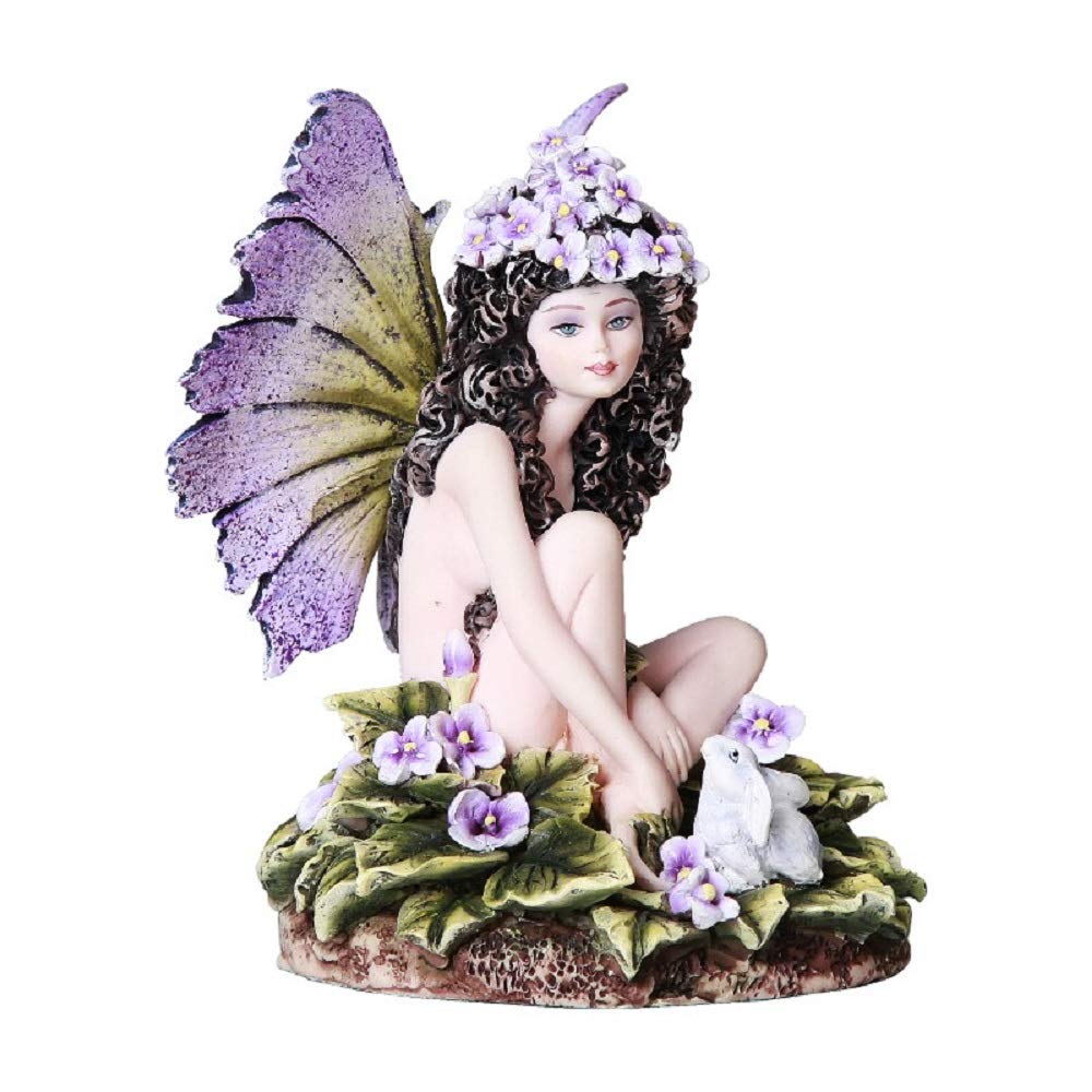 Figurine fée violette de collection en résine Viola de 12 cm pour déco