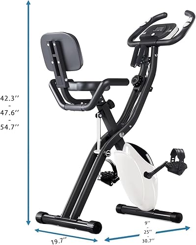 Miniatura 7 de Merax Bicicleta estática plegable, 3 en 1, bicicleta estática magnética para el hogar con resistencia de 16 niveles, bicicleta de ciclismo vertical