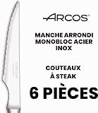 Arcos - Set di coltelli da bistecca, 6 pezzi, in acciaio inox, lama 110 mm, manico monoblocco, adatti per lavastoviglie, confezione ecologica - 3