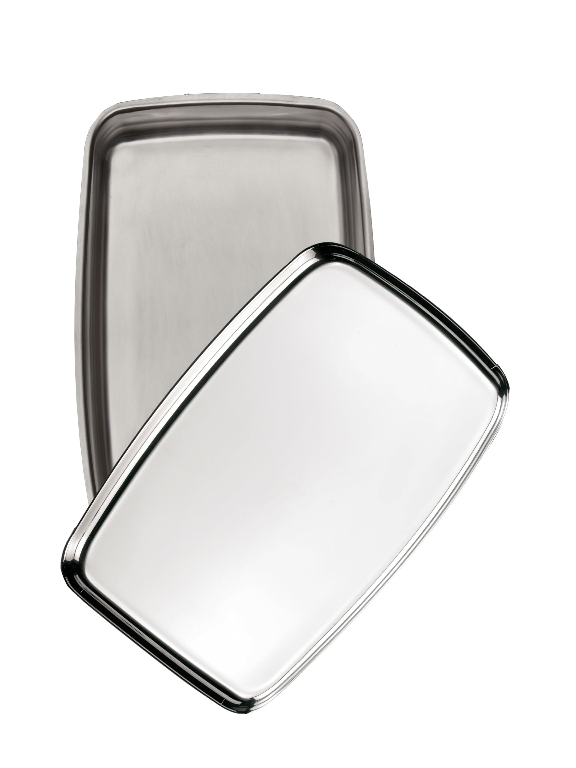 Inoxriv, IoBio Cuoci e Servi Pirofila da Forno con Coperchio Doppia Teglia, Acciaio Inox 18/10, Made in Italy