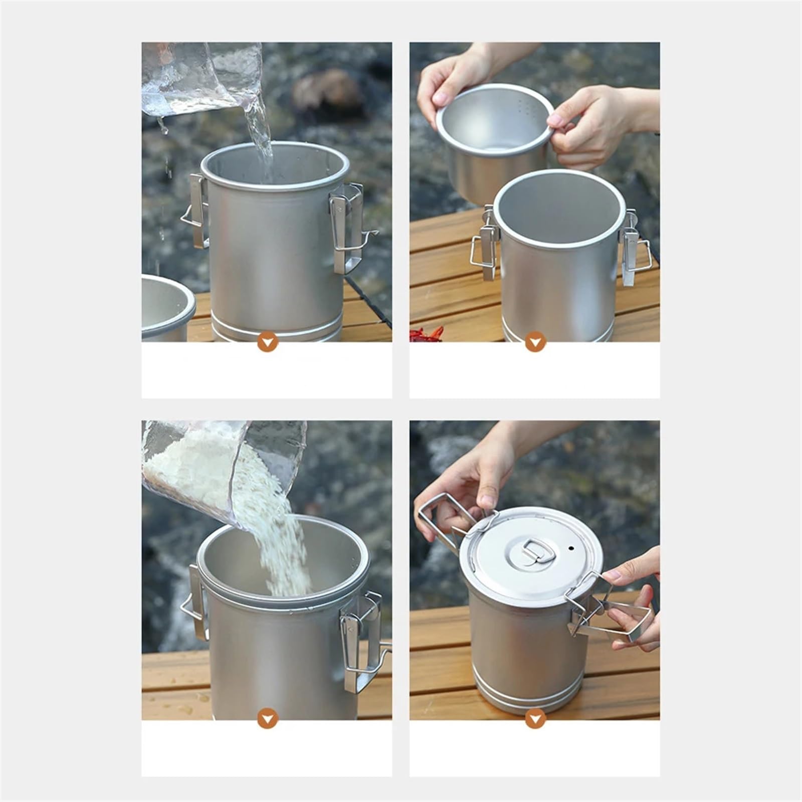 Tragbarer Camping Kochtopf Aus Elstahl Mit Großer  Produktbild-Vorschau 12