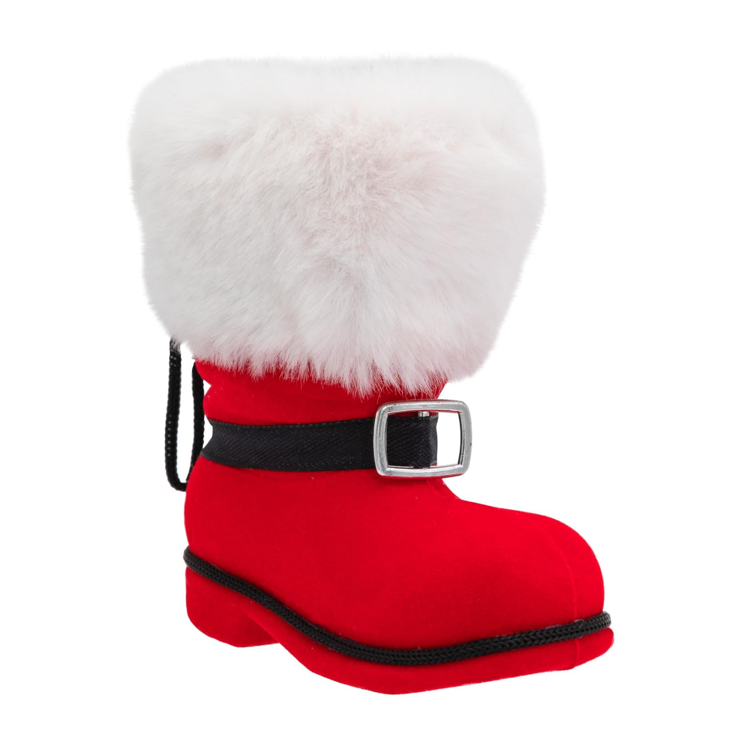 Idena Red 30537 Santa Boots Approx. Flocked Christmas Boots With Buckle And Fur Trim As Christmas Decoration Or Gift Wrapping 10 X 6 X 11 Cm