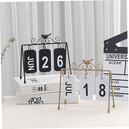 Miniatura 8 de MAGICLULU 2pcs Mini Bedside Table Sequin Pencil Case Iron Crafts Calender Vintage Silicone Stamps Calentador Small Desk Photocard Holder Ornament