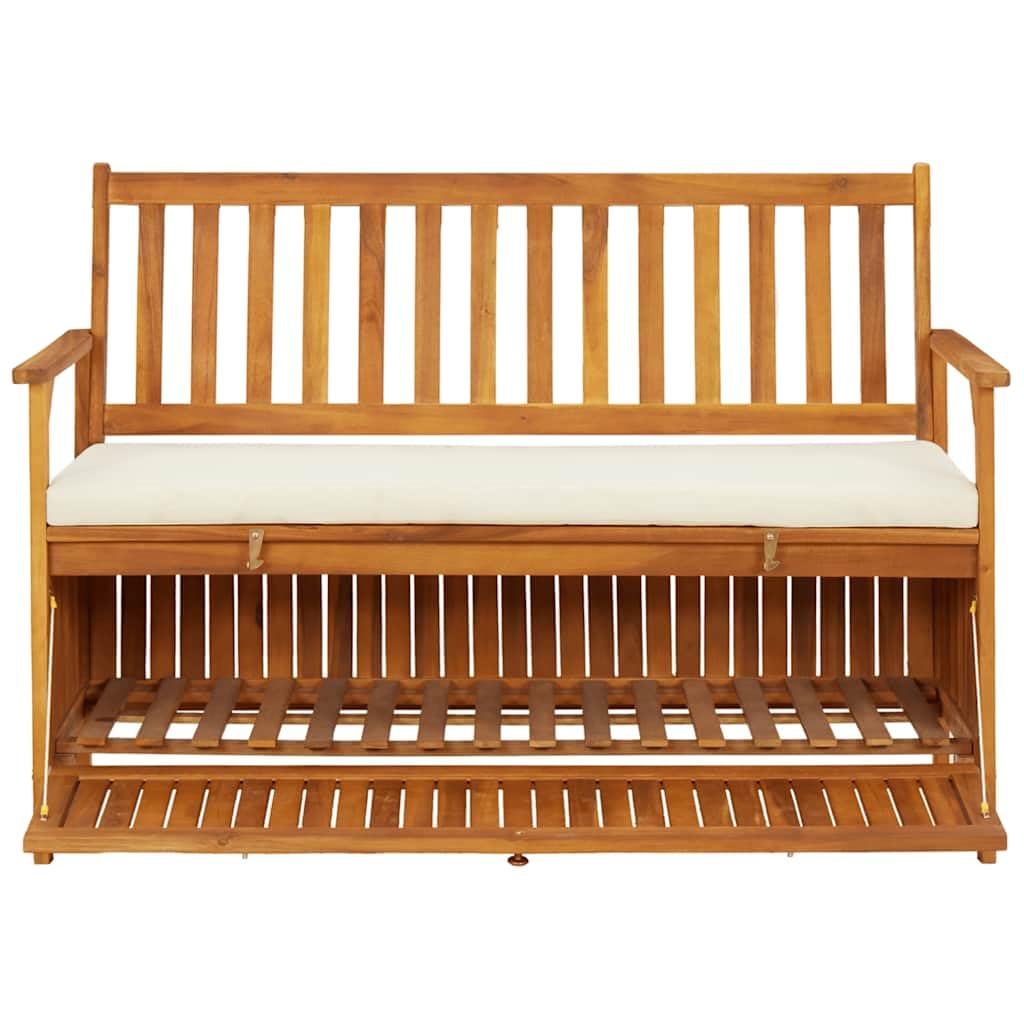 IKAYAA Gartenbank Holz mit Stauraum, Holzbank, Balkonbank,Sitzbank 120 x 63 x 84 cm