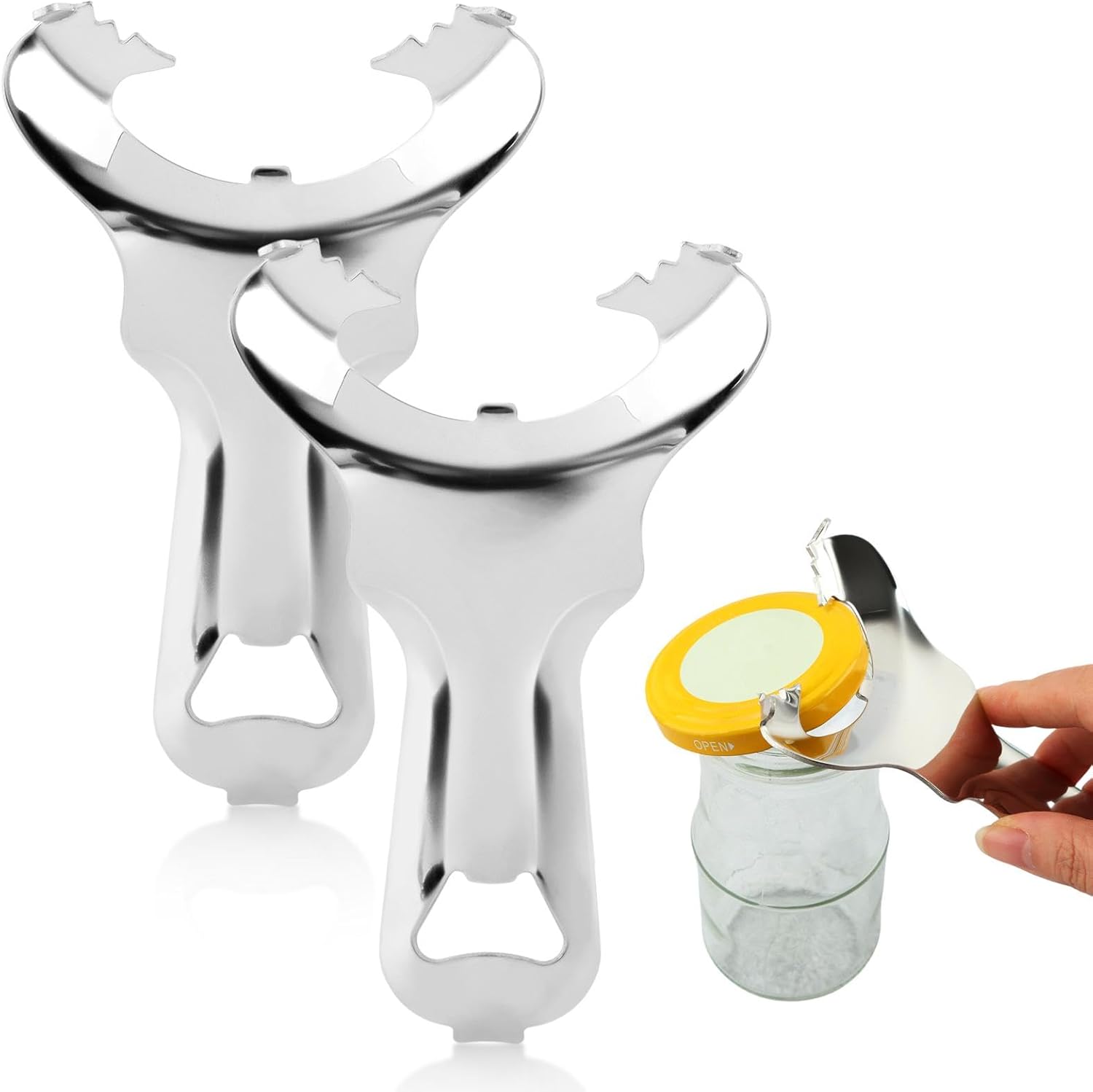 2 PCS Mason Jar Opener No Lid Dents or Damage,Multi-Purpose for Bottle Opener and Various Lids Canning Jar Opener,Easy Twis-t Manual Handheld Top Remover Bottle Opener Made For Lifetime