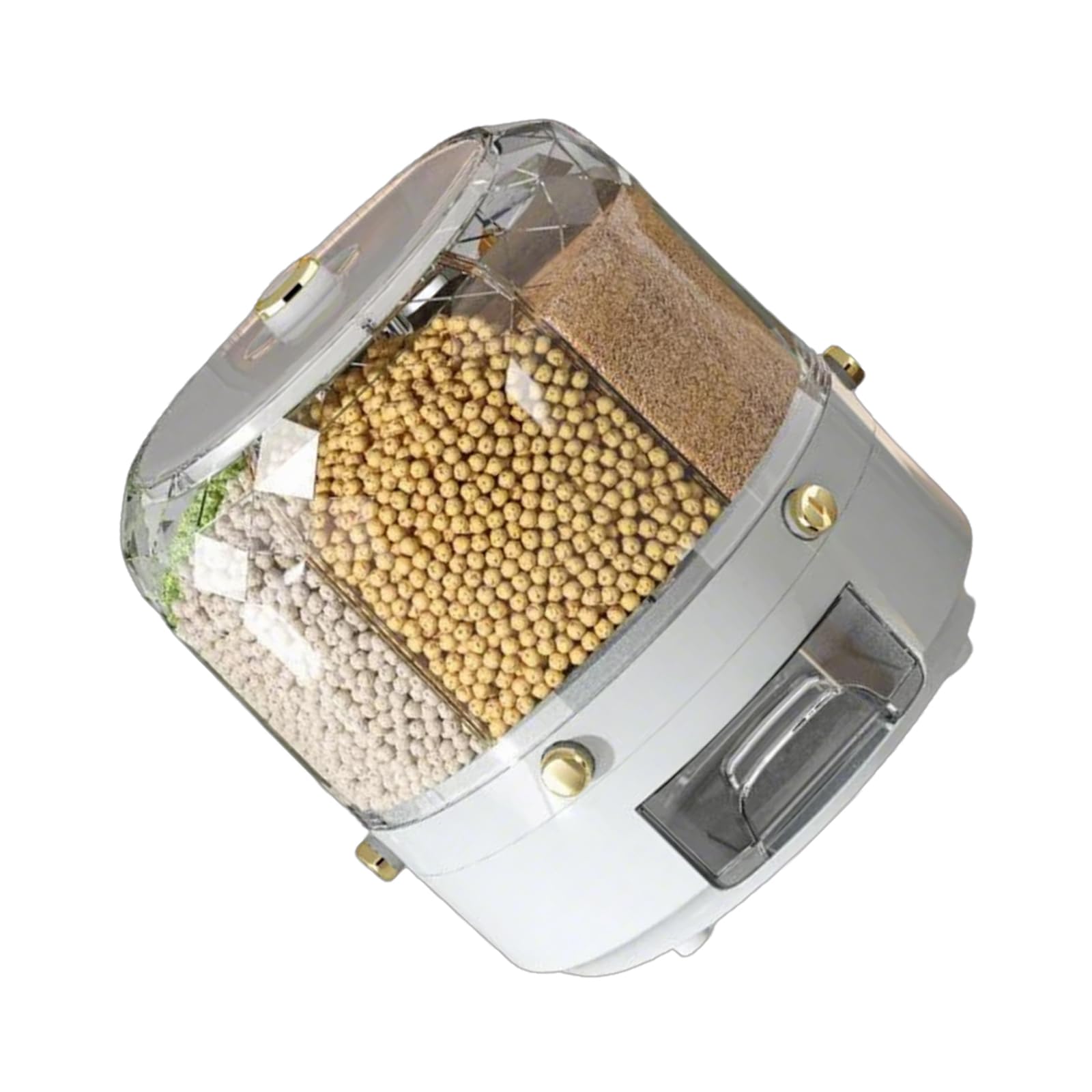 Distributeur de riz scellé rotatif à 360 degrés, boîte à riz robuste avec fenêtre d'inventaire visuel, boîte de rangement pour céréales rotatives