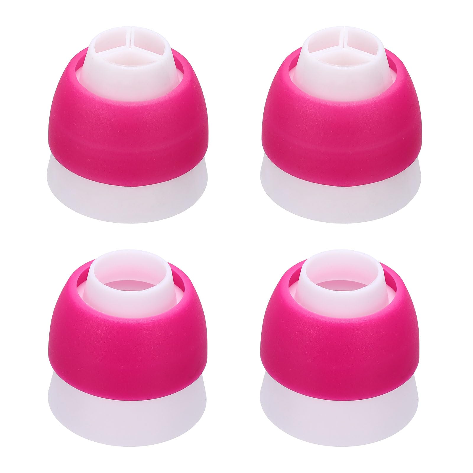 sourcing map 4 Pcs Piping Tip Coupler, Plastic 3 and 1 Color Couplers Icing Frosting Piping Bag Reusable Cake Baker Decor Tools Kit for Flower Mouth Nozzles Pastry Cupcake Tips, Rose Red