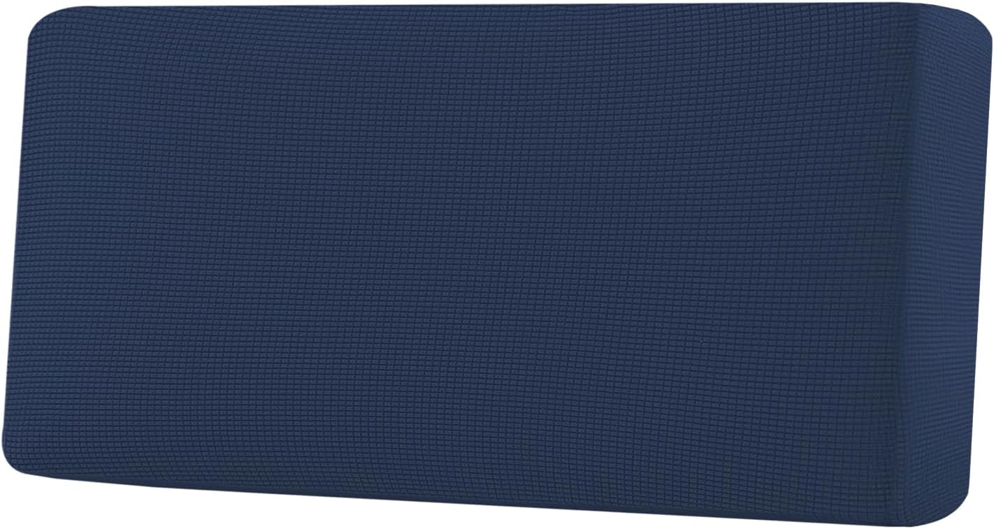 H.VERSAILTEX Super Stretch Individual Seat Cushion Covers Sofa Covers Couch Cushion Covers Slipcover Sets Thick Jacquard Textured Twill Fabric (1 Piece Sofa Cushion Cover, Navy) 1 Cushion Sofa Navy