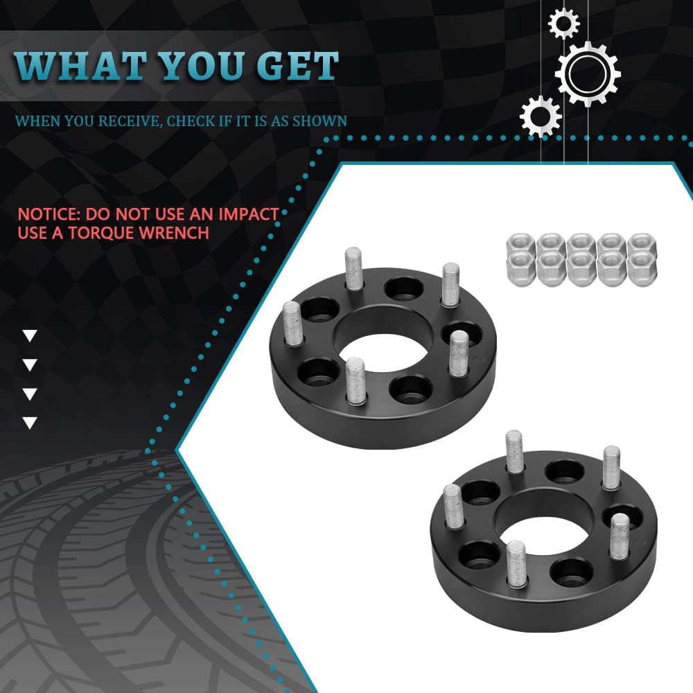 IRONTEK 5x4.5 to 5x5 Wheel Spacer Adapters Change Bolt Patern 5x114.3mm to 5x127mm (1.25" Thickness, 71.5mm Hub Bore, 1/2" x 20 Studs) Wheel Adapter Fit for Jeep TJ Cherokee Jeep Wrangler