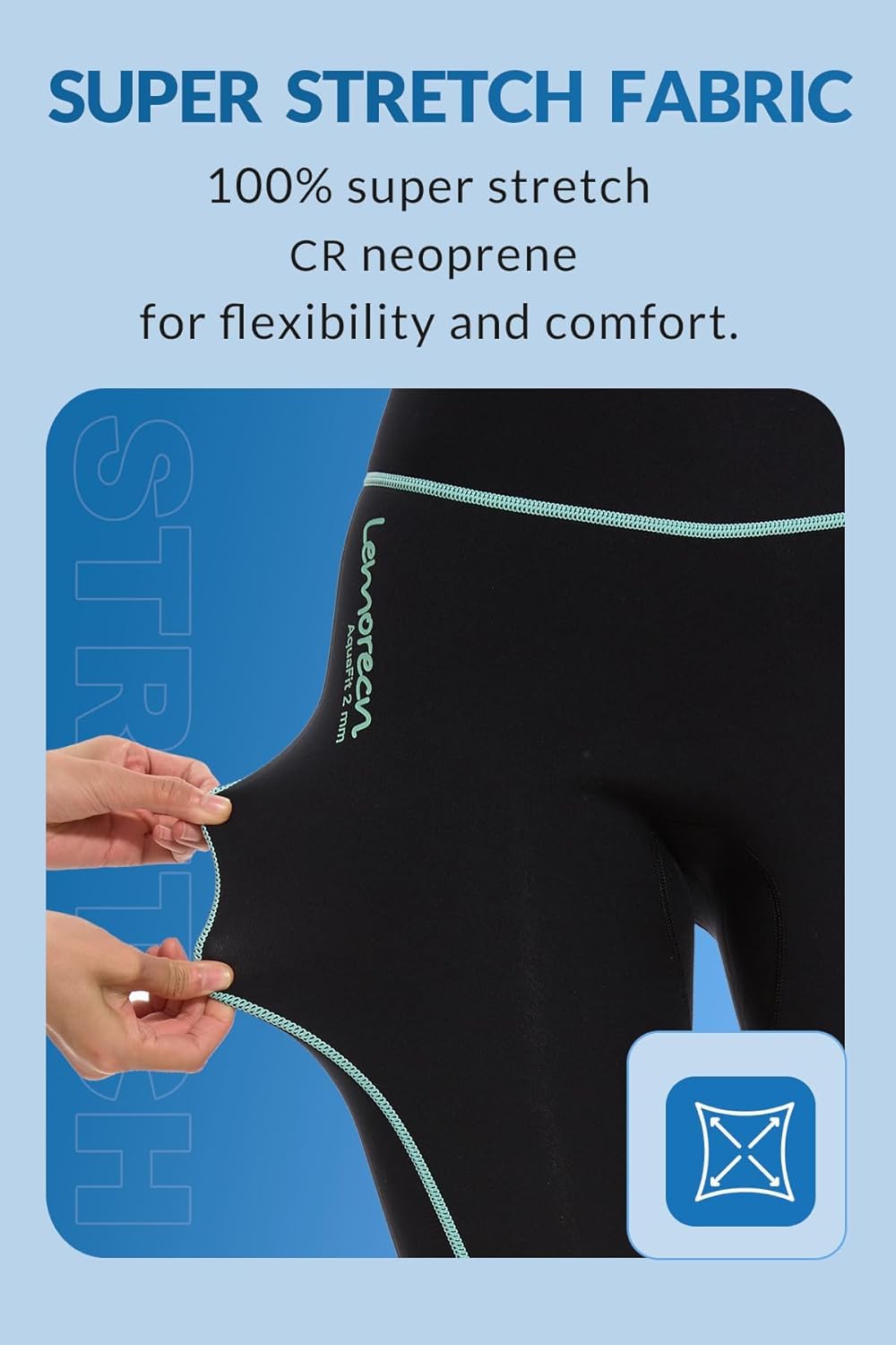 Lemorecn Short de plongée pour femme en néoprène super extensible de 2 mm pour la plongée, le surf, la natation, la plongée avec tuba, le kayak, les sports nautiques