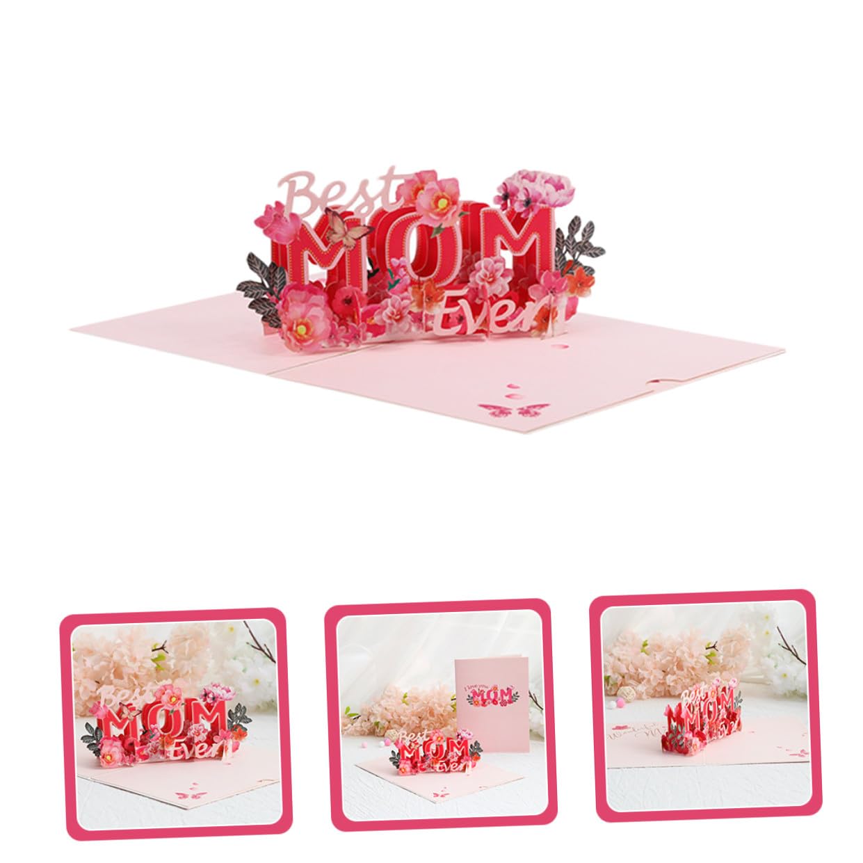 COHEALI 5 Stück Muttertags Grußkarte aus Papier 3D Pop Up Karte mit Blumenmotiv Personalisierbare Segenskarte für Mama Klappkarte mit Kreativem Design