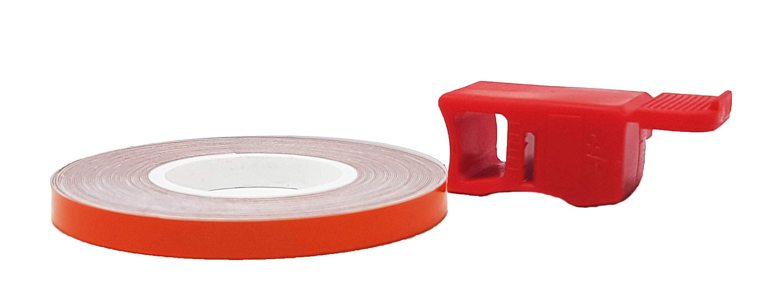Quattroerre 10234 Refractive Wheel Stripes with Applicator Tool, Orange, 5 mm x 6 mt