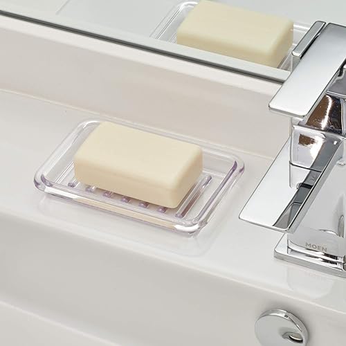 Miniatura 2 de iDesign Royal Plastic - Protector de jabón rectangular bandeja de soporte para barra para encimera de baño ducha cocina 35 x 525 pulgadas
