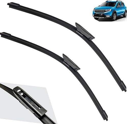 Miniatura 1 de Limpiaparabrisas delantero de automóvil compatible con Dacia Renault Sandero MK 2 2016-2019, limpiaparabrisas delantero, cepillos de lluvia de 22