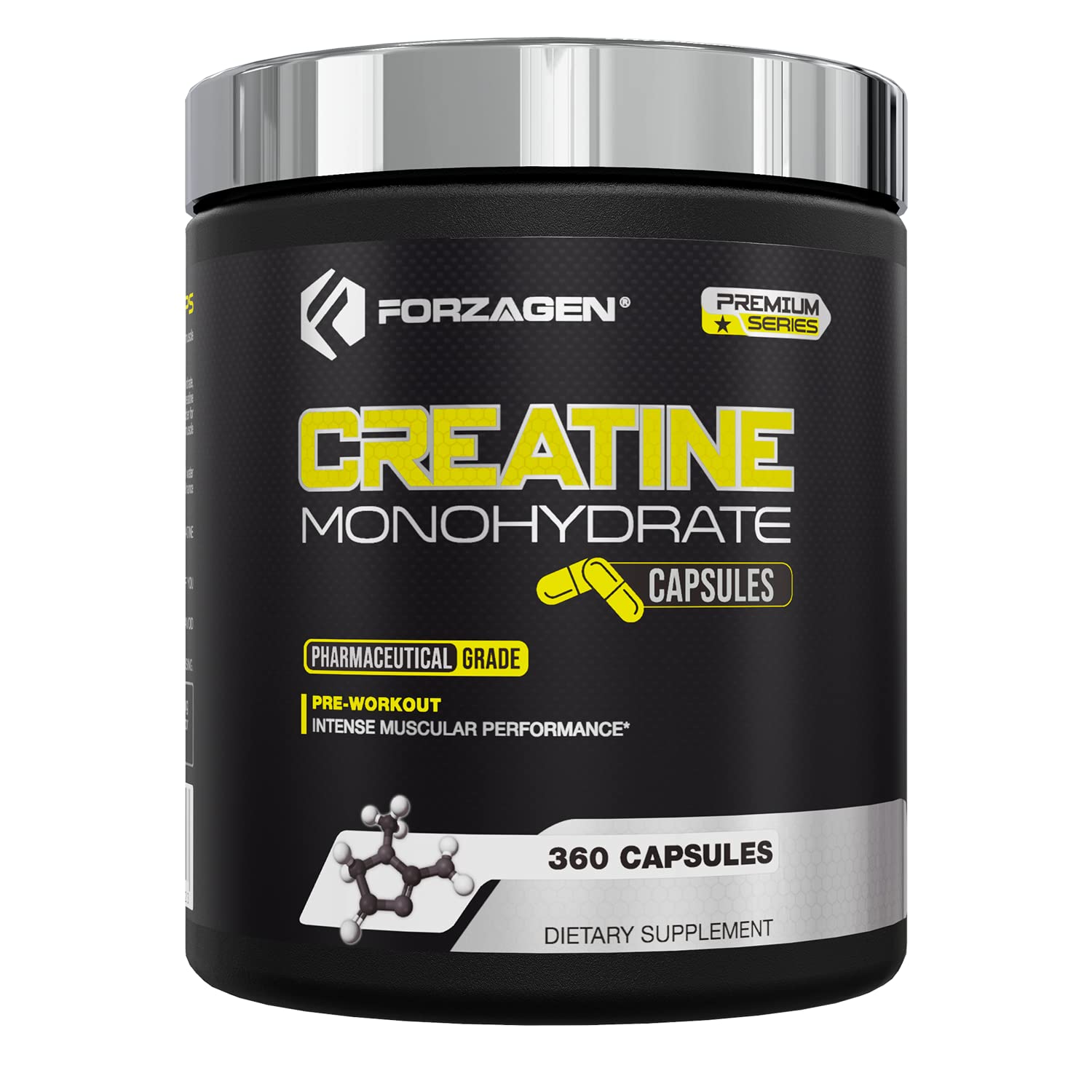 Forzagen Creatine Monohydrate Capsules 360 Capsules, Muscle Gaining Support, Strength Improve