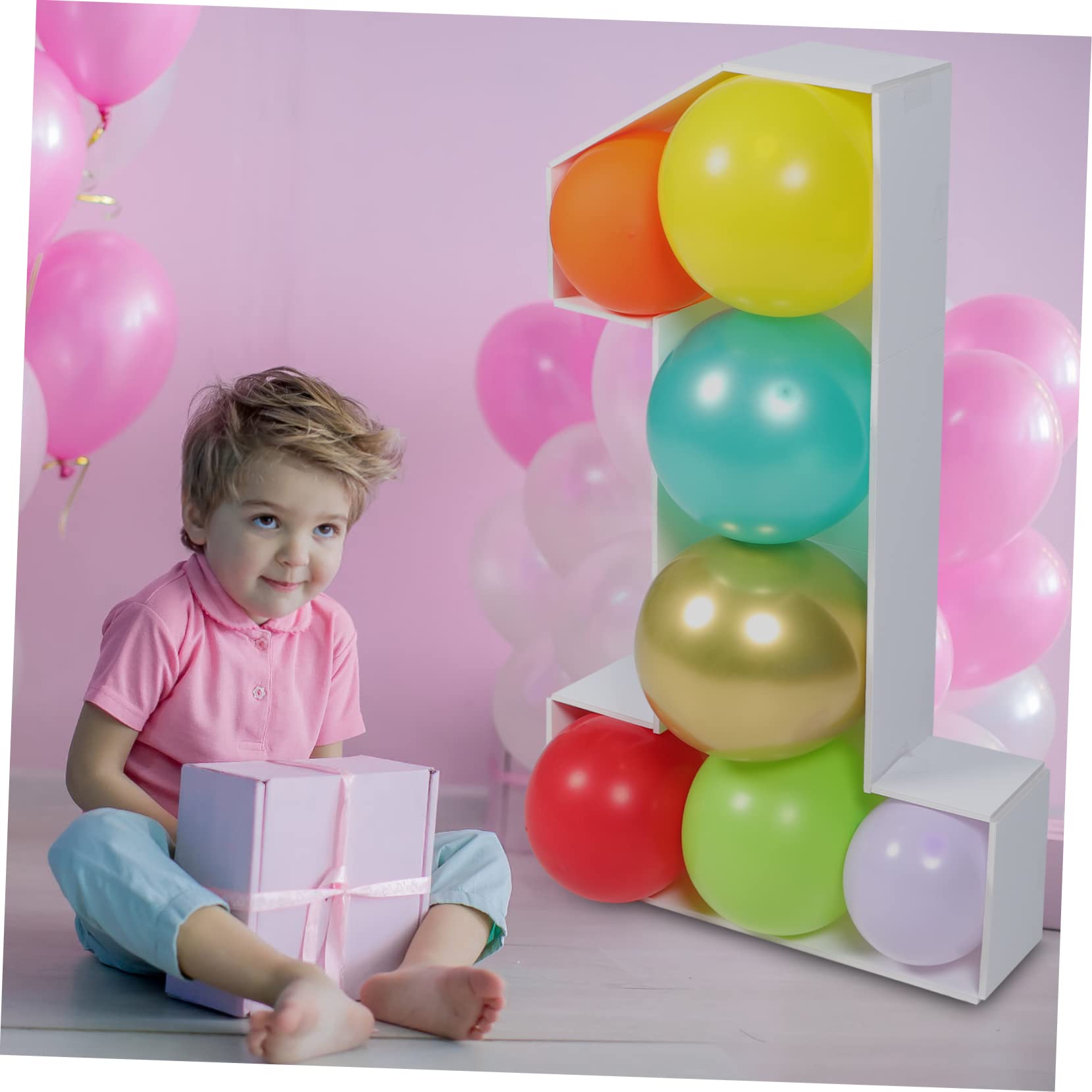 Cornice di Palloncini Numero 1 in Ps Bianco per Feste