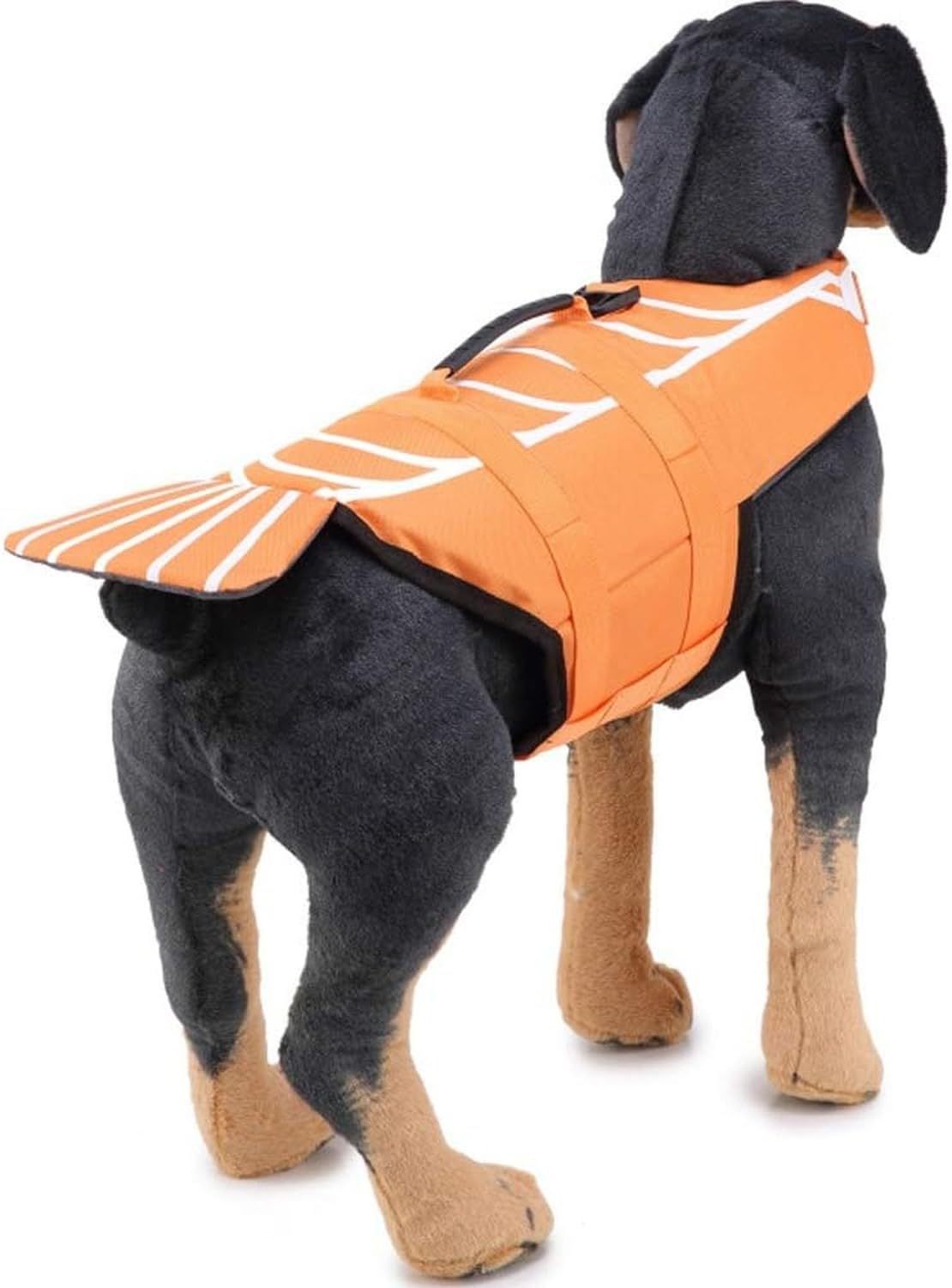 Chaleco Salvavidas para Perro, Flotador Mascota con Asa de Rescate Ajustable, Traje Seguridad Acuática Talla Pequeña y Mediana para Piscina, Playa, Navegación, Orange, S