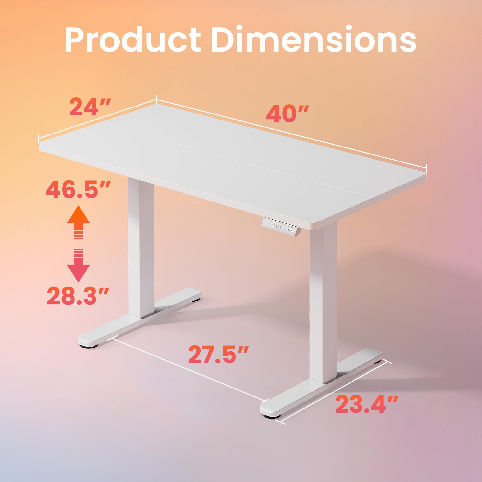 Amazon | HUANUO 電動スタンディングデスク 40×24インチ 高さ調節可能