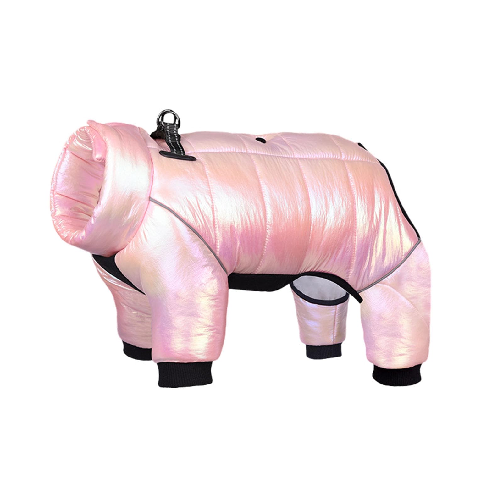 Hixingo Dog Coats with Legs, Gradient Winter Waterproof Warm Dog Coat Snow Dog Jacket with Harness Hole for Small Medium Large Pet Indoor & Outdoor (XL,Pink)