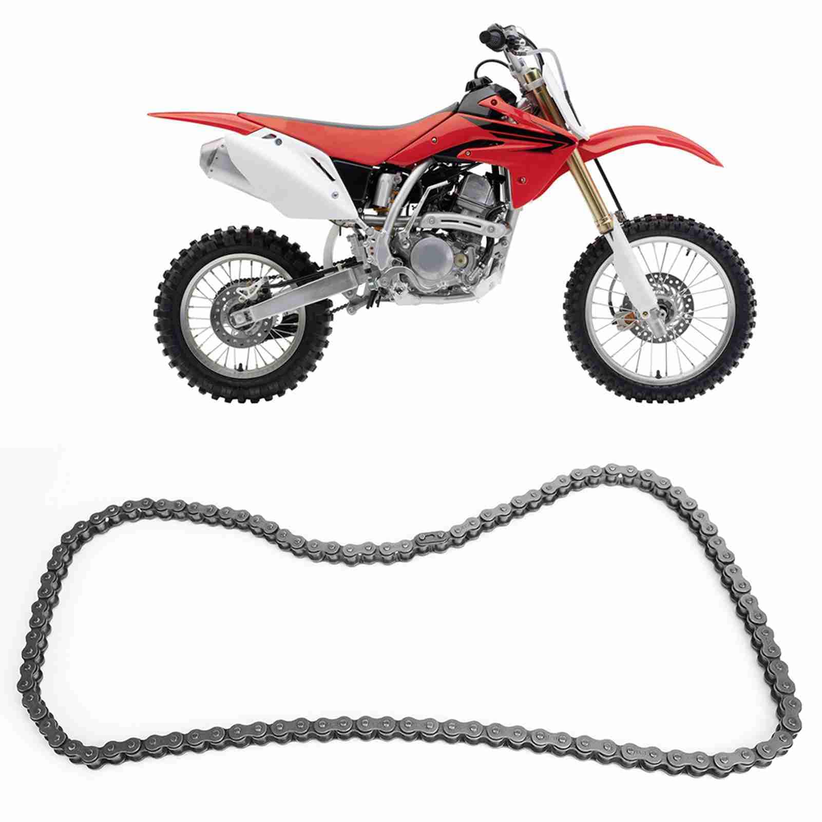 428 Motorcycle Chain 132 Link Non O-Ring with Connecting Master Link for ATV Dirt Bike