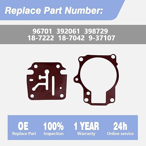 Miniatura 3 de 396701 392061 398729 Kit de reparación de carburador con flotador para Johnson Evinrude 18 20 25 28 30 35 40 45 48 50 55 60 65 70 75 HP Reemplazo