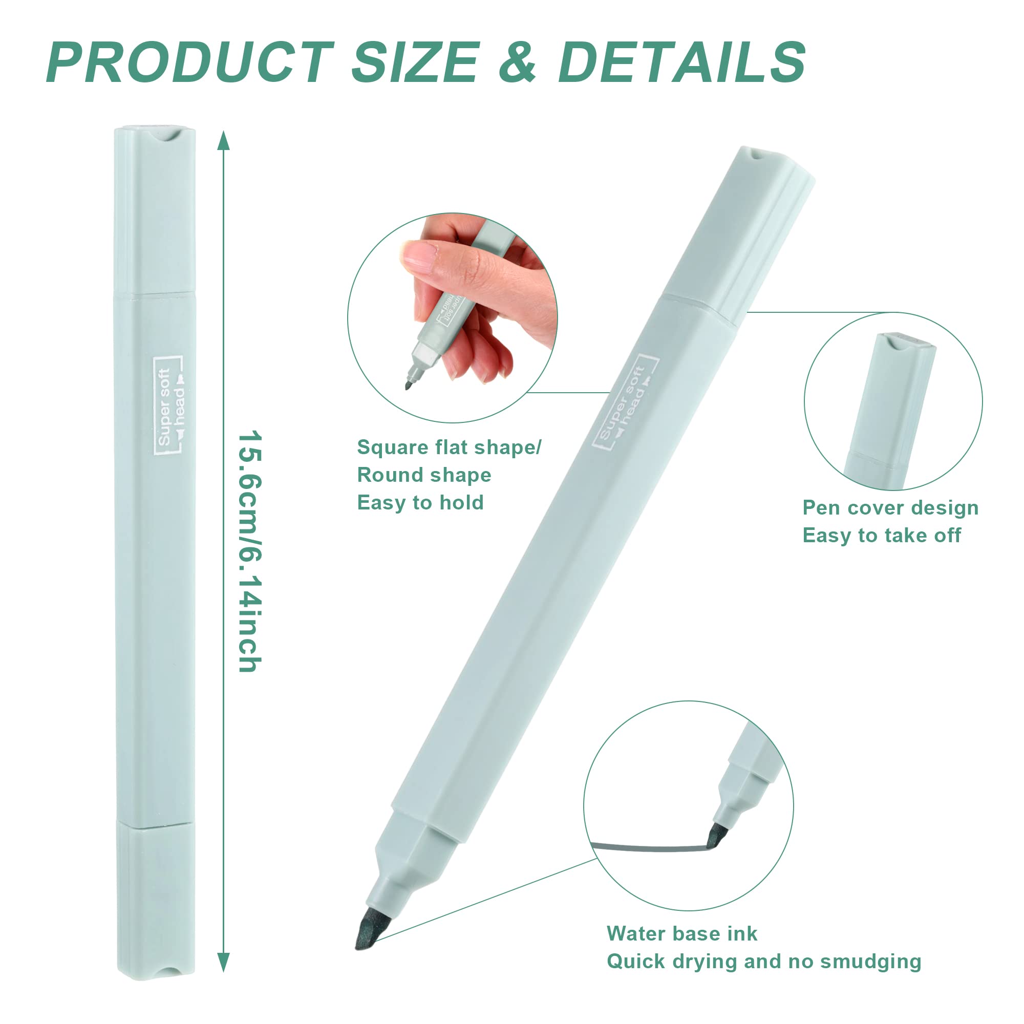 12 Surligneurs Pastels par SmartPanda - Double pointe, Épaisse et Fine