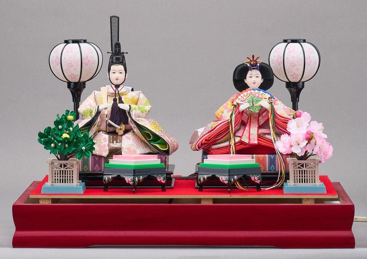東京久月 雛人形 立親王ガラスケース飾り 間口約48×奥行約33×高さ