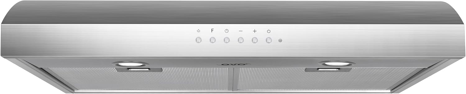 OVO 30-Inch Under Cabinet Range Hood, 700 CFM, 3-Speed, Stainless Steel Finish, Auto Shut-Off, Night-Light, 5-Color Temperature (5CCT) LED Lights, Quiet, Energy-Efficient