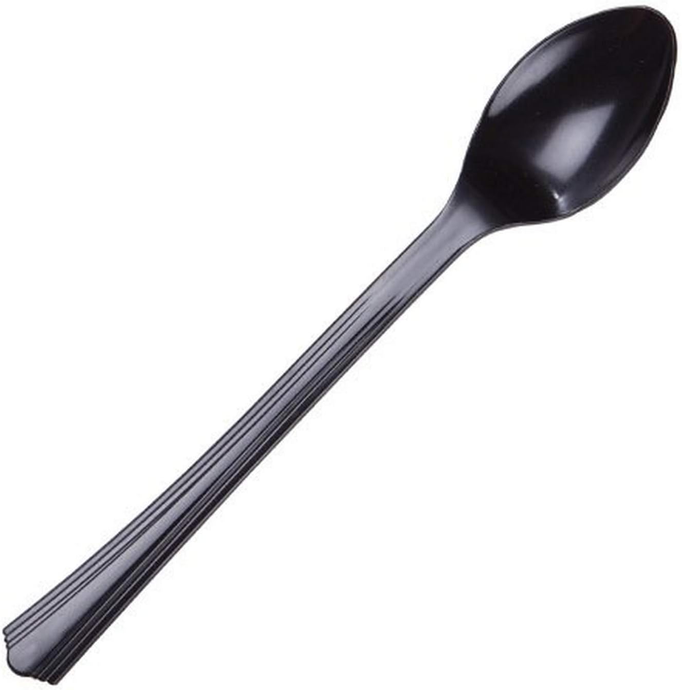 WNA 100 Count Petites Tasting Spoons, 4.2", Black