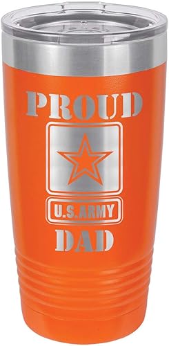 Miniatura 10 de PROUD ARMY DAD GRIS Vaso de bebida de 20 oz con pajita  Taza de viaje grabada con láser  Comparar con Yeti Rambler  Idea de regalo papá para el Día