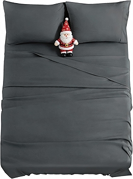 JOLLYVOGUE Dark Grey Queen Bed Sheet Set