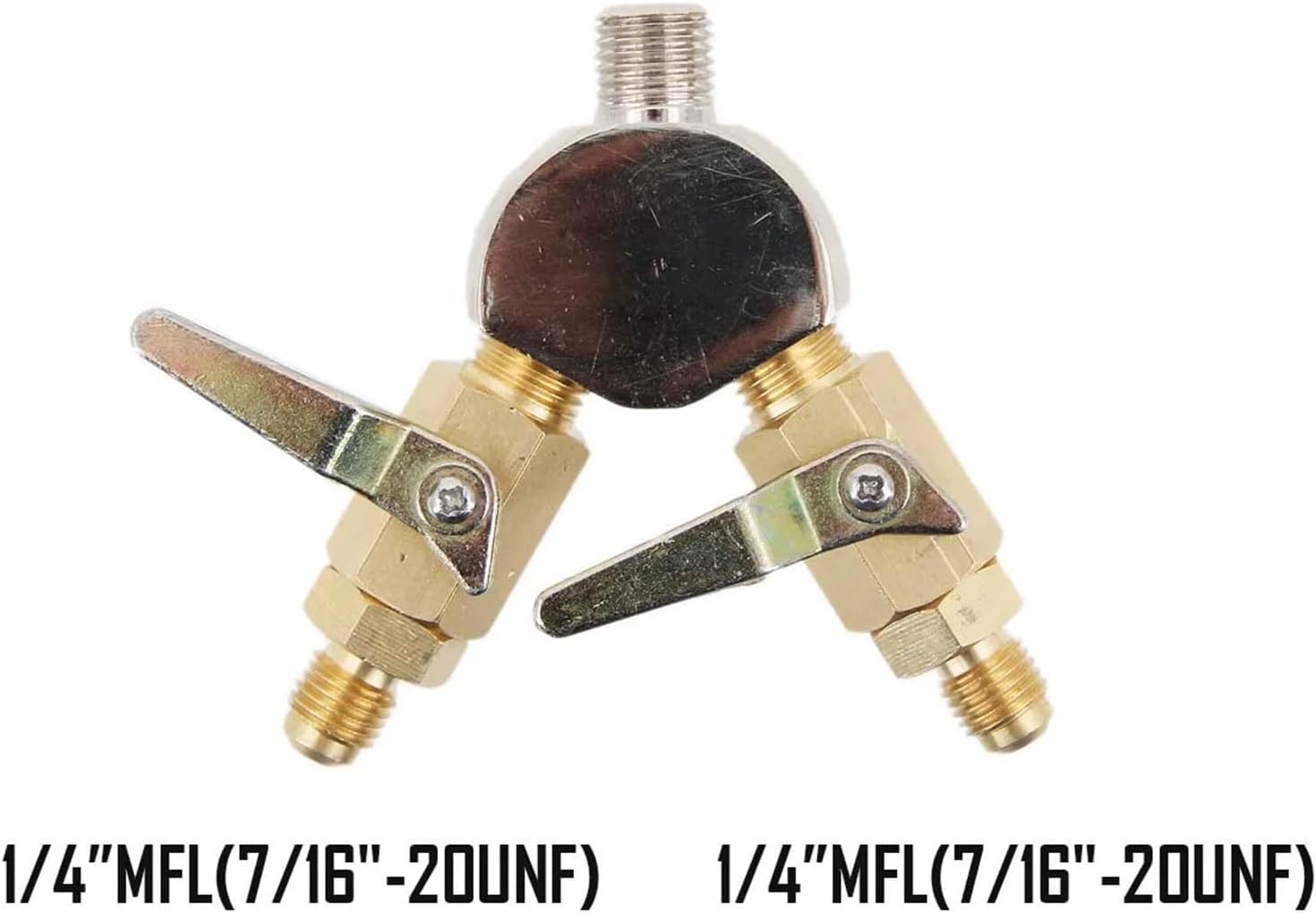 Chrome Y with Brass Shut Off Valve with Check Valve 5/16" Hose Barb 1/4"MF 2 Way Co2 Splitter 1/4"NPT Homebrew Co2 Regulator(2 Thread)
