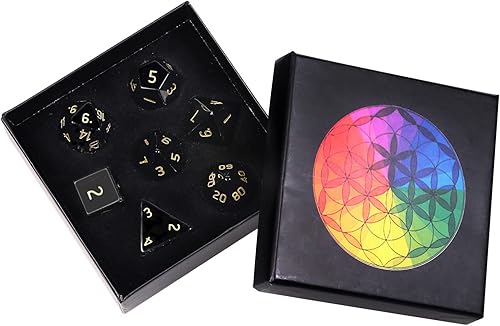 Miniatura 3 de Nupuyai Aretes de cuentas de cristal curativo natural irregular y 7 piezas de dados poliédricos de cristal D&D para juegos de rol RPG MTG