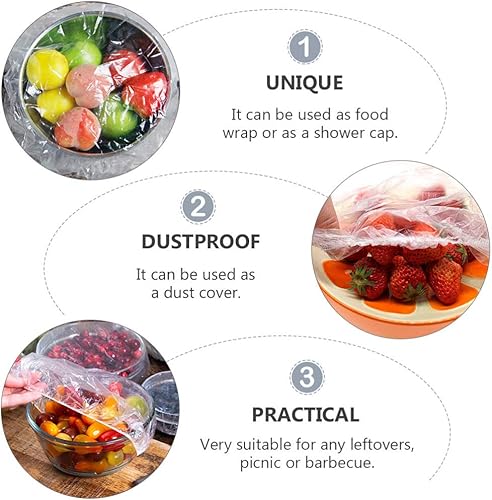 Miniatura 2 de Cabilock 100 fundas elásticas para almacenamiento de alimentos, reutilizables, de plástico, para platos de platos, para la familia, suministros