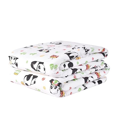 Landofgenie Adult Diaper 2 Pieces Incontinence Underwear Maximum Overnight Absorbency Diapers for Women and Men Cute Diaper with Tabs- Panda(Medium 28"-38") - Panda - Medium