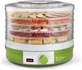Ariete 616 B-Dry, Desidratador de Alimentos, Temperatura de 35°C e 70°C, 5 Cestos, 245W, Branco/Verde - 110V