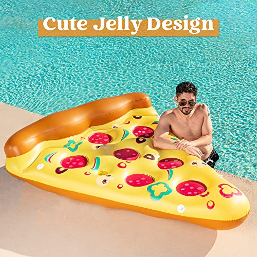 Joyin Giant Inflatable Pizza Slice Pool Float, Fun Pool Floaties, Swim Party Toy, Summer Pool Raft (1 Pack), Extra Large With Cup Holders #TOP3