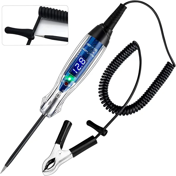 AWBLIN Automotive Test Light 3-60V DC Digital LED Circuit Tester, Heavy Duty Light Tester with Voltmeter, Auto Bidirectional Voltage Tester Electric Test Pen