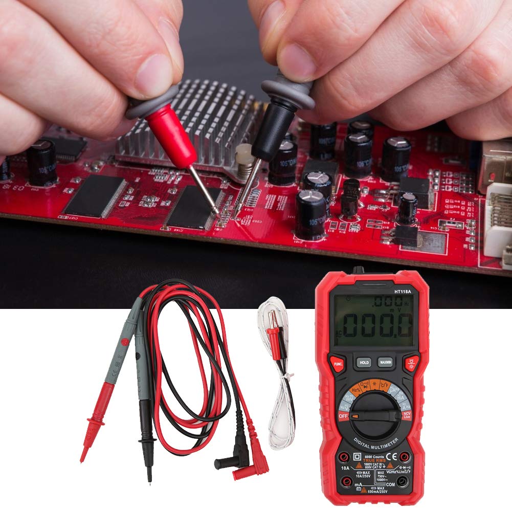 Multimetr miernik napięcia DC/AC 6000 Count Digital Multi-Tester automatyczny zakres wartości skutecznej amperomierz HT118A