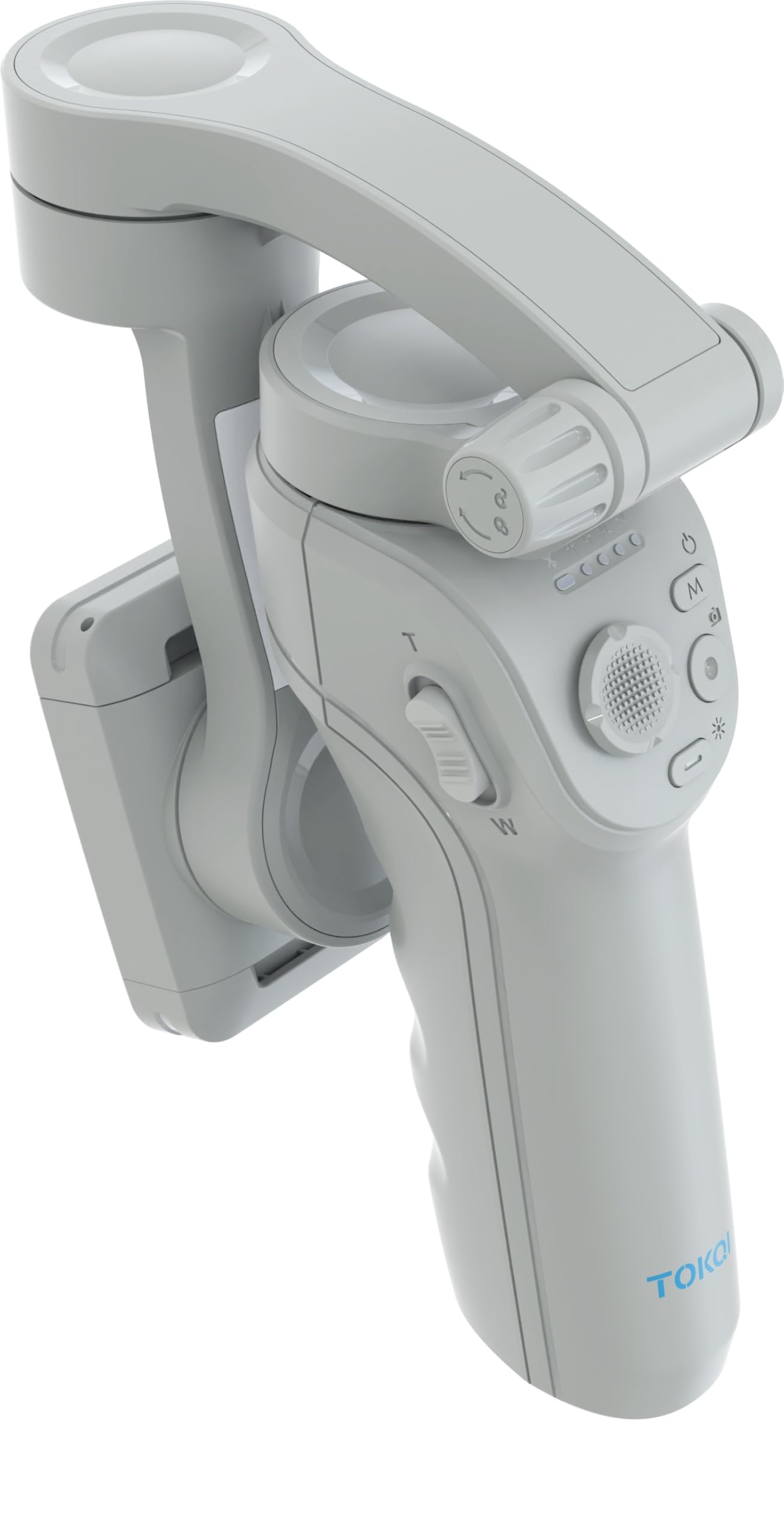 Gimbal Stabilizzatore per Smartphone, Luce Regolabile, Cavalletto Treppiedi Pieghevole