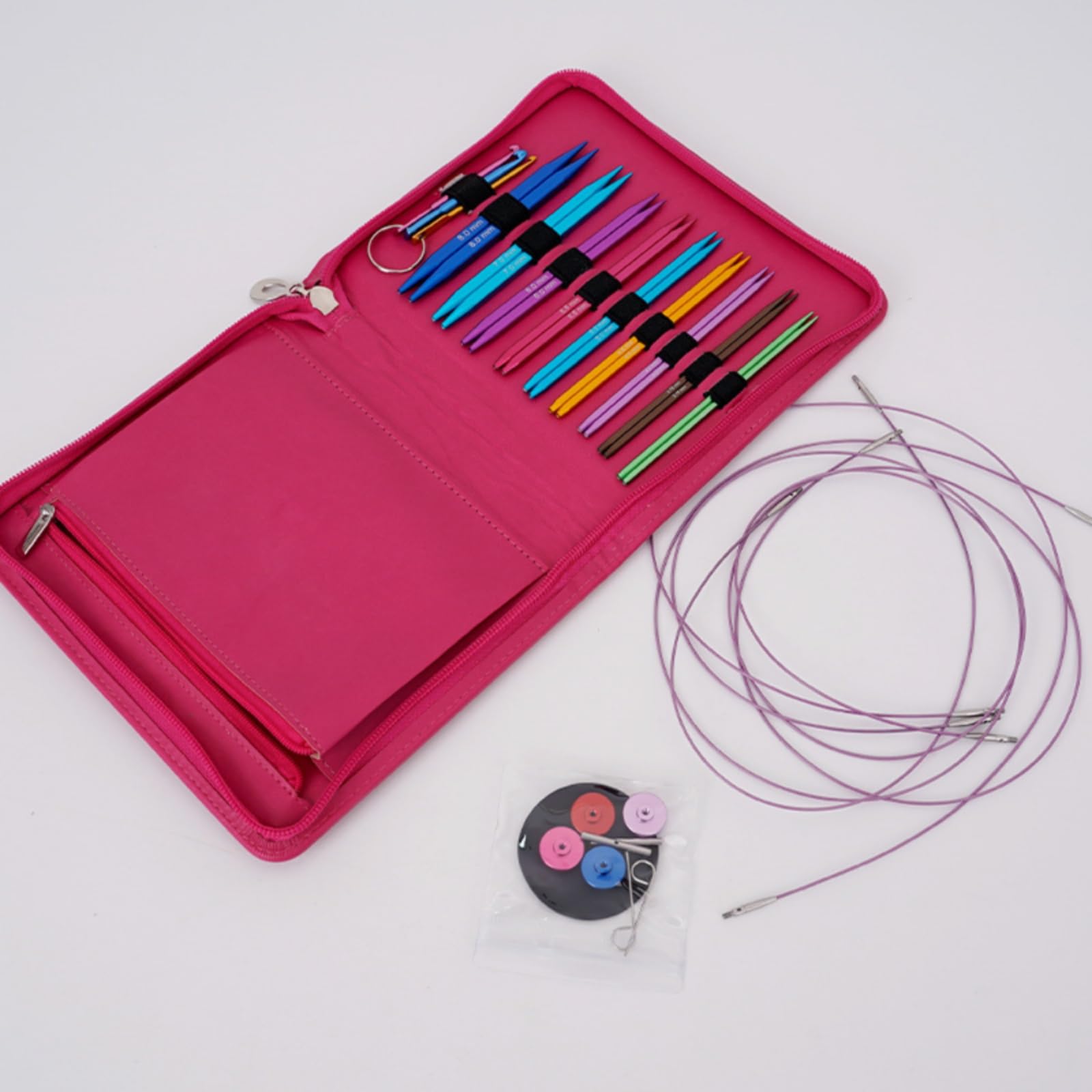 RadianceBiz 9 Piè til Tricot Détachable Aiguilles à Tricoter à Tige Carrée Étui Rangement Portable pr Tricoteurs, Tricoteurs du Textile