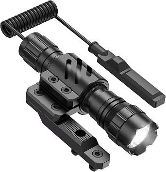 Feyachi FL14-MB Flashlight 1200 Lumen Matte Black LED Light with Flashlight Mount and Pressure Switch Included