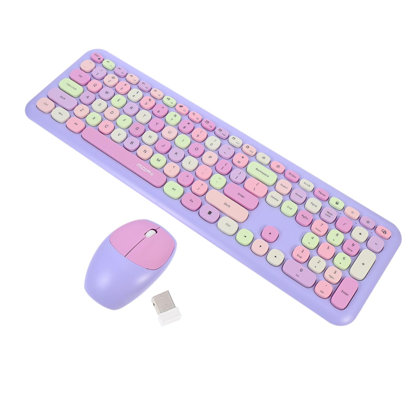 Tastiera e Mouse Wireless per Laptop e Computer Ergonomico Metri Con Ricevitore USB Adatto per Ufficio