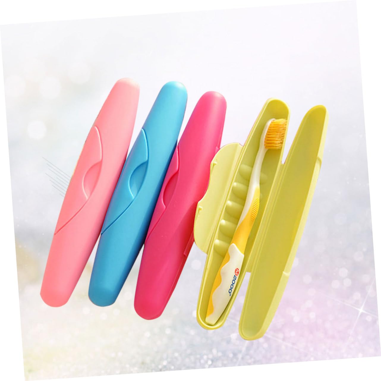 FRCOLOR 12 Unidades Estuche de Viaje para Cepillo de de Viaje, Soporte para Tubo con Tapa, Tubo de Cepillo de, Caja de Almacenamiento para cepillos de con Cerradura, Caja de