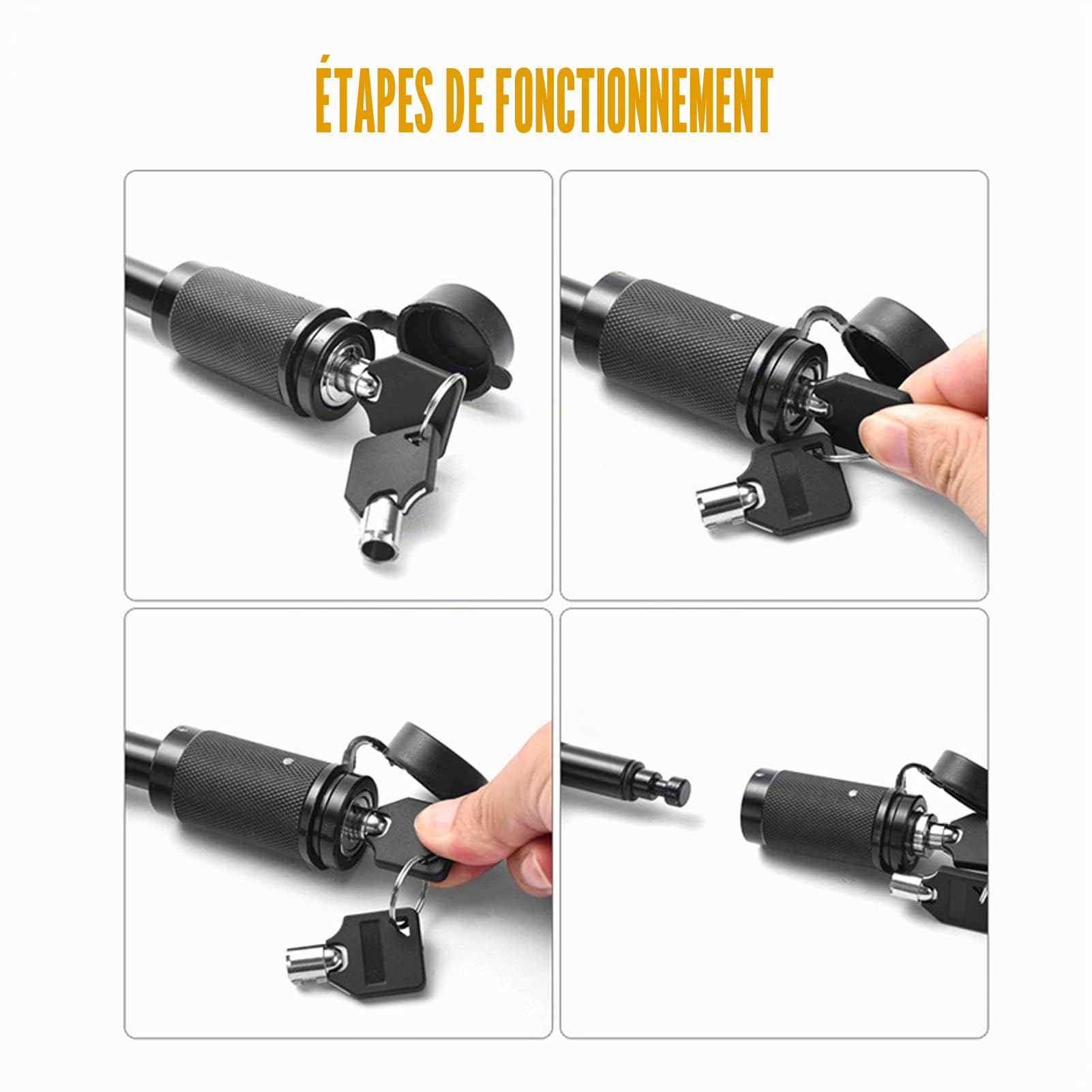 Verrou d'Attelage de Remorque, Universel Goupille D'attelage Verrou de Goupille de Récepteur Attelage de Remorque de 5/8 Pouces avec 2 Clés pour Remorque Camion Voiture (1Pcs)