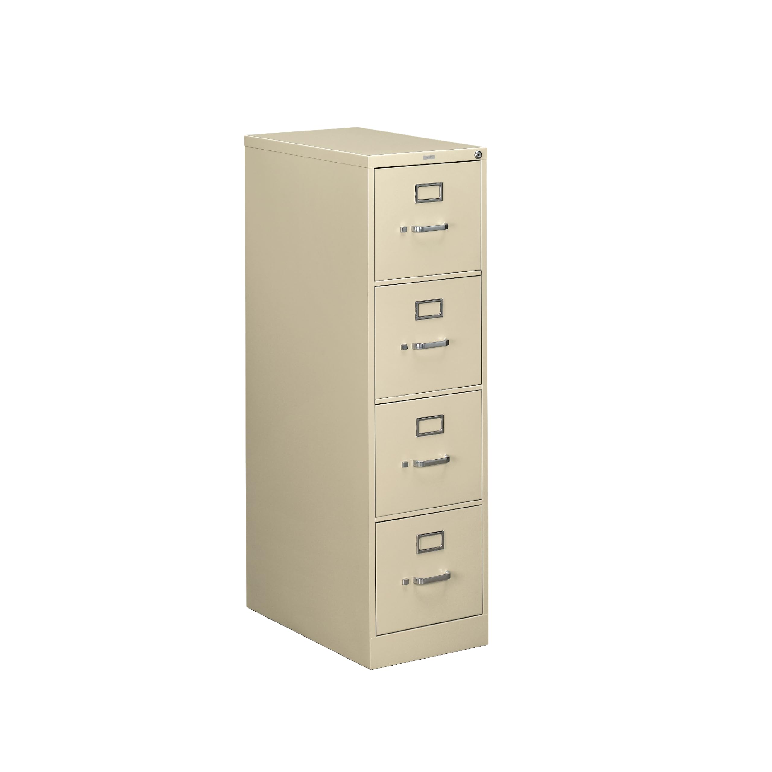 HON 4 Drawer Vertical File Cabinet with Lock, Metal Filing Cabinets with 4-Drawer Letter File for Offices and Hanging Files, 25" Deep, Putty